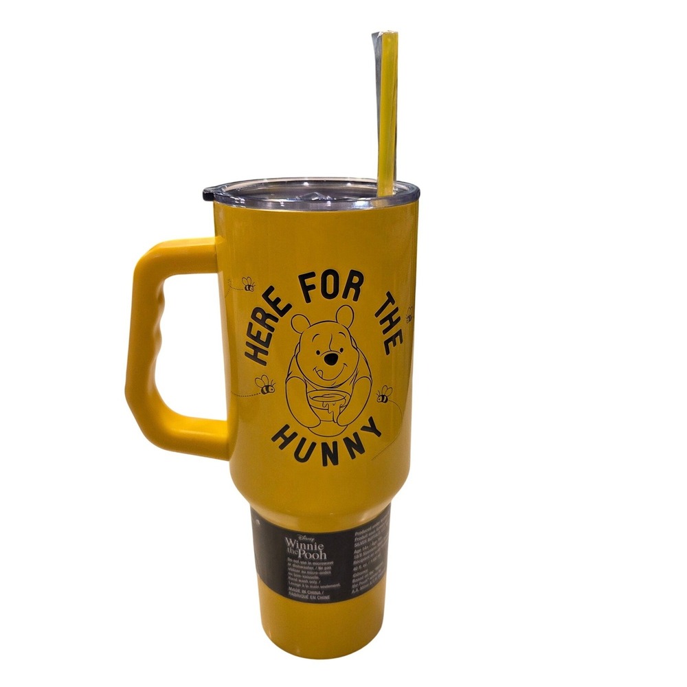 Disney Winnie the Pooh Here For The Hunny 40oz Stainless Steel Tumbler Yellow - Picture 2 of 5